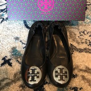 Tory Burch Reva Black Silver - size 6